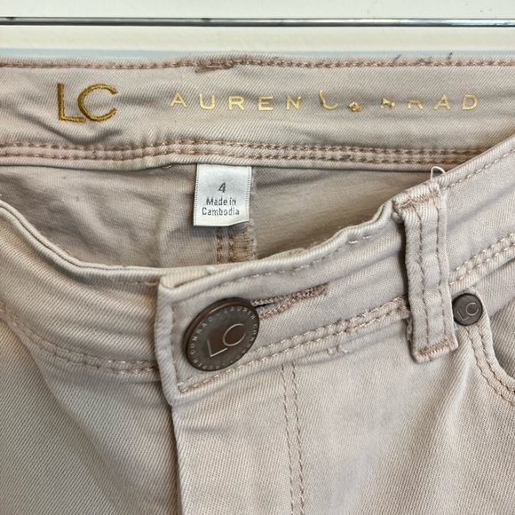 2/$30 Lauren Conrad - Cream Skinny Jeans with Raw Hem – Size 4 - Picture 5 of 9